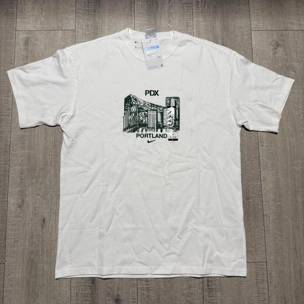 Nike Portland Skyline PDX Airport Heavyweight Shirt HV4621-100 Size Medium Men